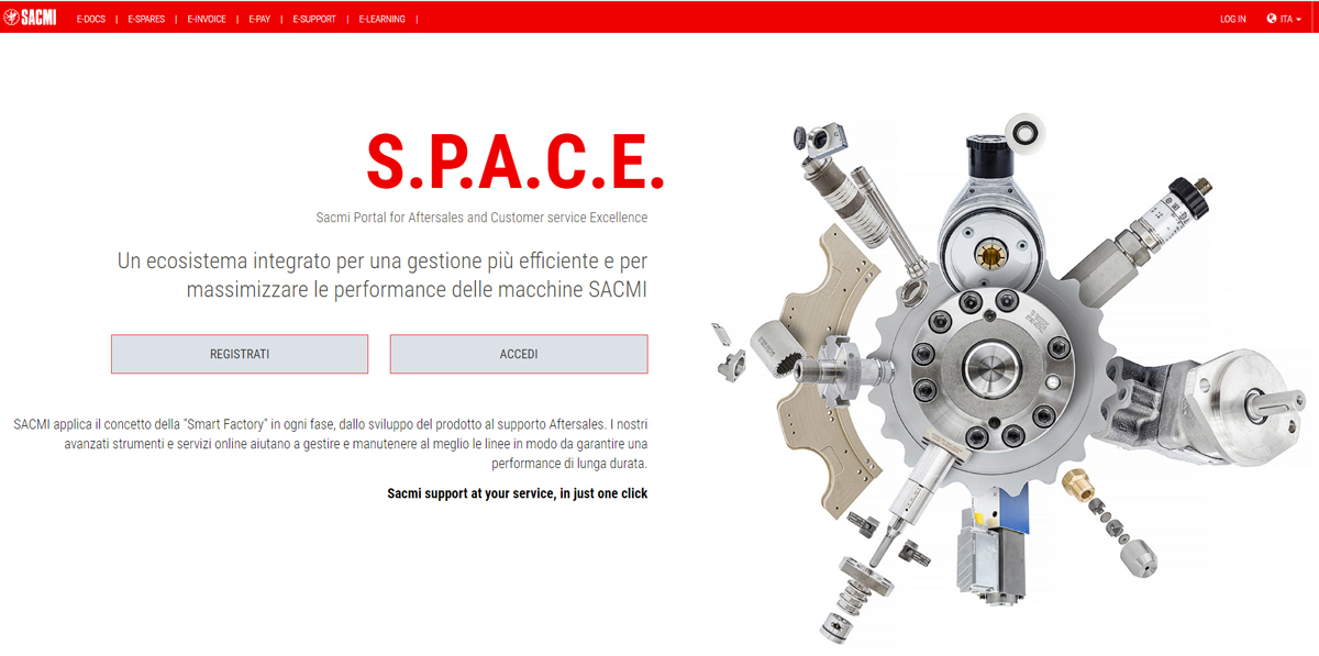 Spare parts and assistance, all on-line at SACMI S.P.A.C.E.