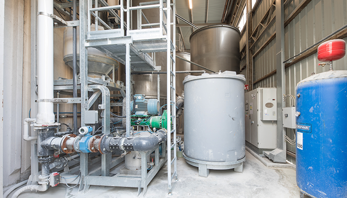 Glazing shop waste water treatment (physical-dynamic system)