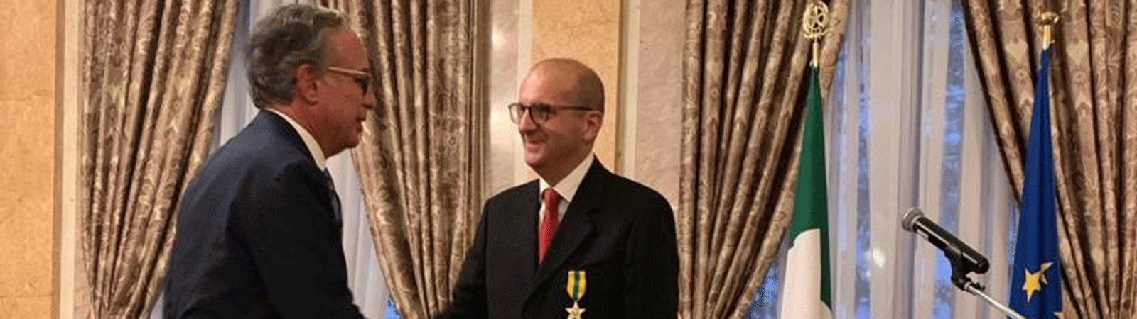 Michele Pulpito (SACMI) receives the Stella al Merito del Lavoro from the Presidency of the Italian Republic